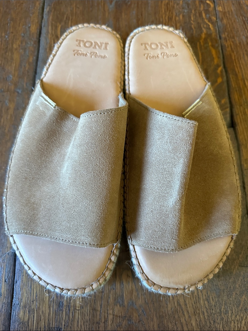 Toni Pons Men’s Suede Slide Sandals in Tan